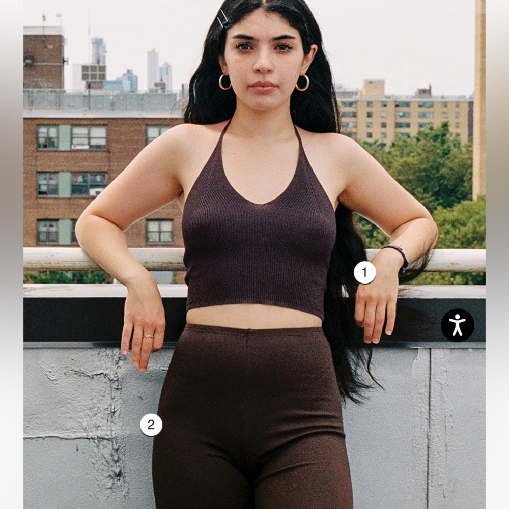 LOS ANGELES APPAREL PONTE FLARE LEGGINGS XS MOCHA - Picture 4 of 7